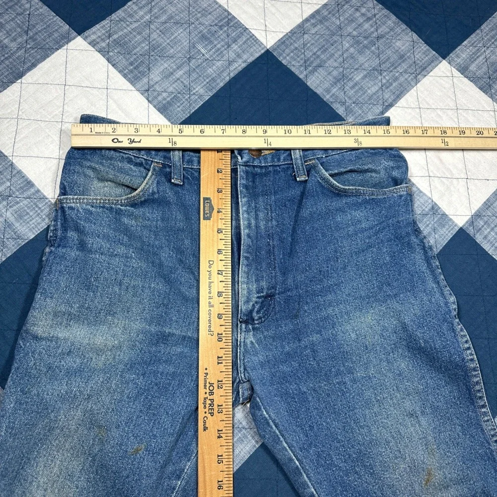 Vintage 70s Rustler Denim Jeans Mens *30x31 Blue Straight Leg Made in USA Talon